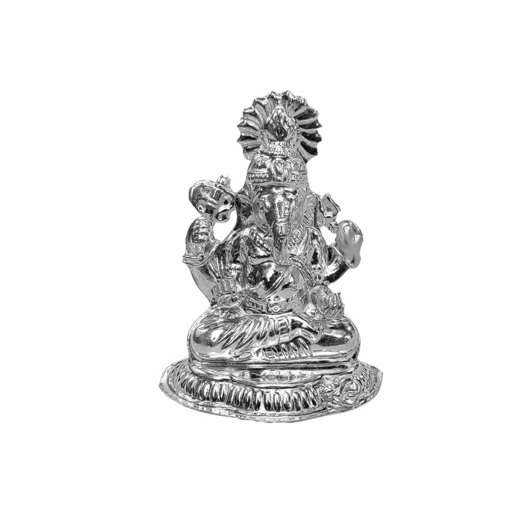 Solid Pure 925 Fine Silver Ganesha Idols For Puja And Home Decor
