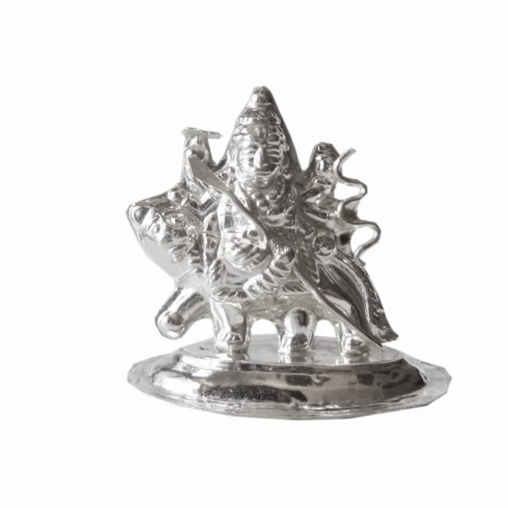 Solid Pure 925 Fine Silver Durga Idols For Puja And Home Decor