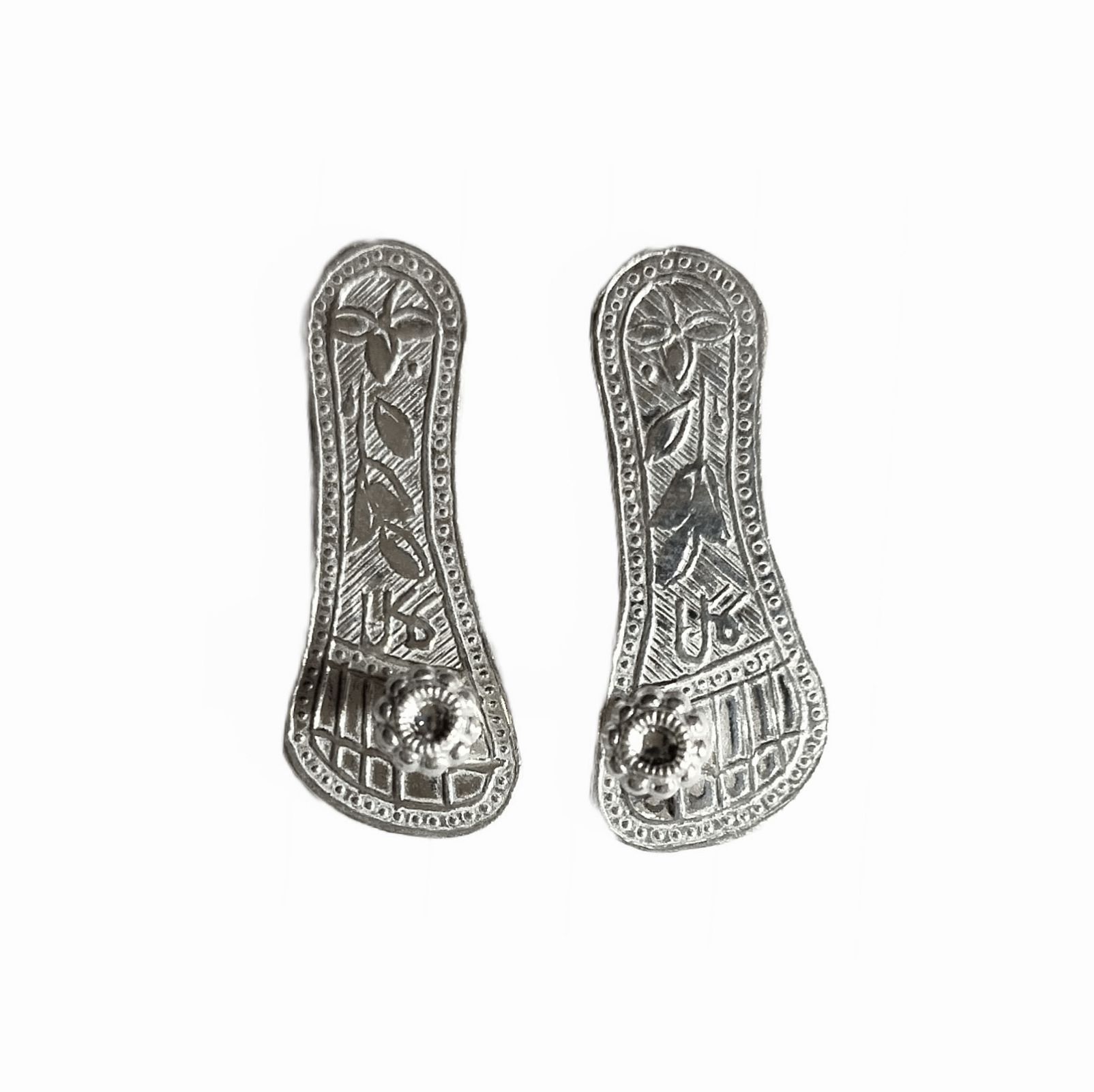 Indian Solid Pure 925 Fine Silver Indian Made Paduka Design Articles
