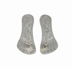 Indian Solid Pure 925 Fine Silver Indian Made Paduka Design Articles