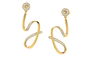 IGI Certified Natural Diamond 14/18K Fine Gold Earring White & Yellow Gold