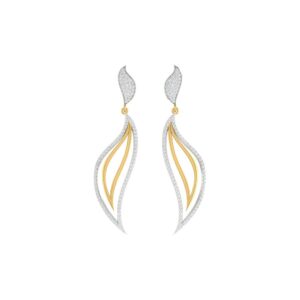 IGI Certified Natural Diamond 14/18K Fine Gold Earring White & Yellow Gold