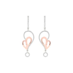 IGI Certified Natural Diamond 14/18K Fine Gold Earring Rose & White Gold
