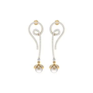 IGI Certified Natural Diamond 14/18K Fine Gold Earring White & Yellow Gold