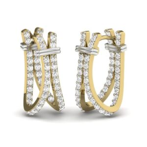 IGI Certified Natural Diamond Women's Earring 14K/18K Fine White & Yellow Gold