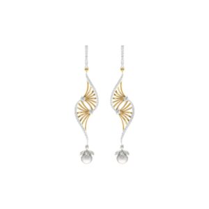 IGI Certified Natural Diamond 14/18K Fine Gold Earring White & Yellow Gold