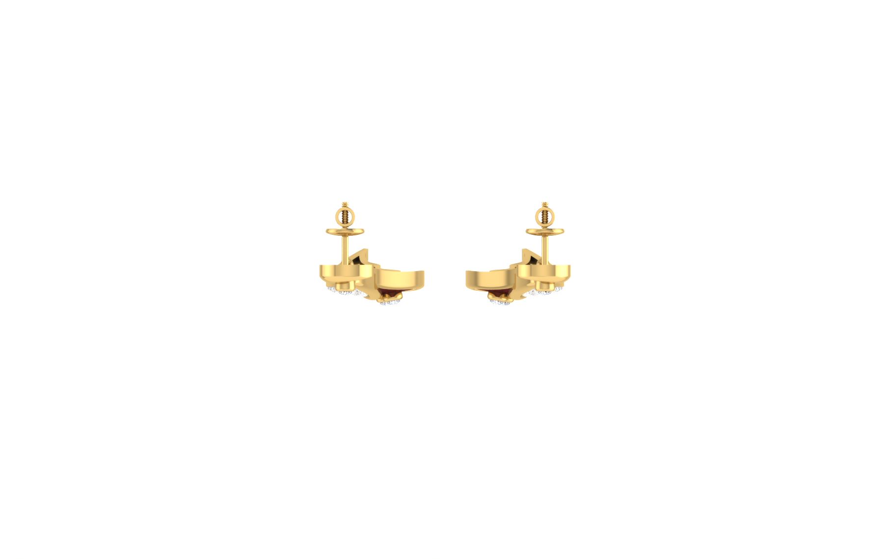 IGI Certified Natural Diamond 14/18K Fine Gold Earring White & Yellow Gold