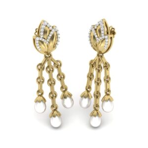 IGI Certified Natural Diamond Women's Earring 14K/18K Fine Yellow Gold