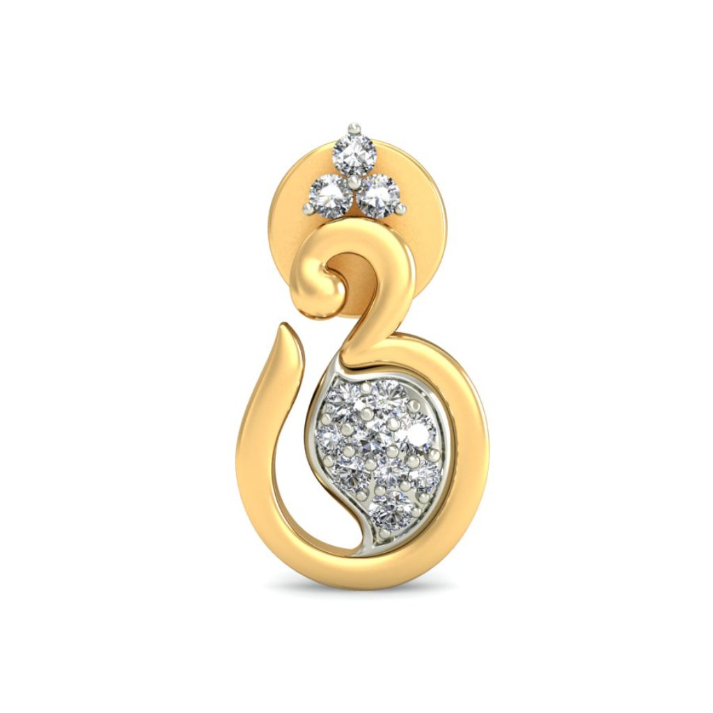 IGI Certified Natural Diamond 14/18K Fine Gold Earring White & Yellow Gold