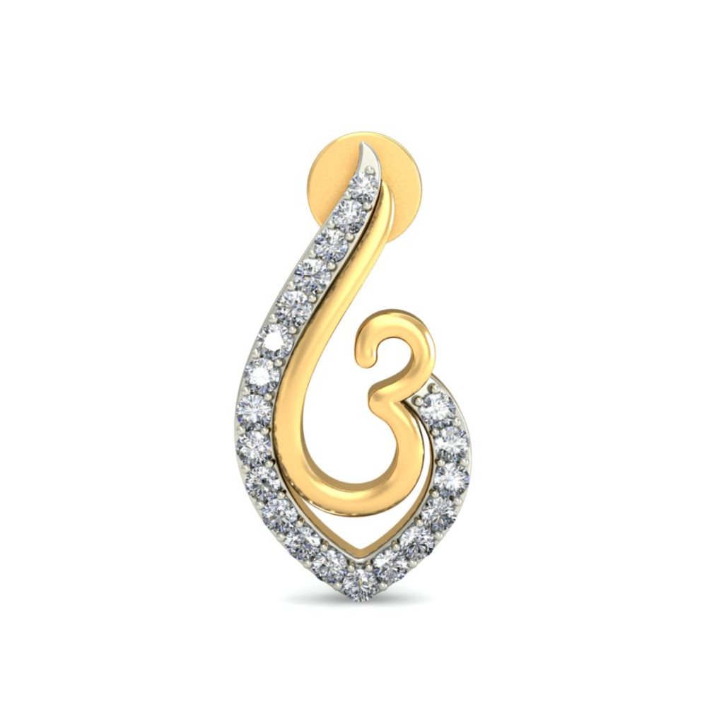 IGI Certified Natural Diamond 14/18K Fine Gold Earring White & Yellow Gold