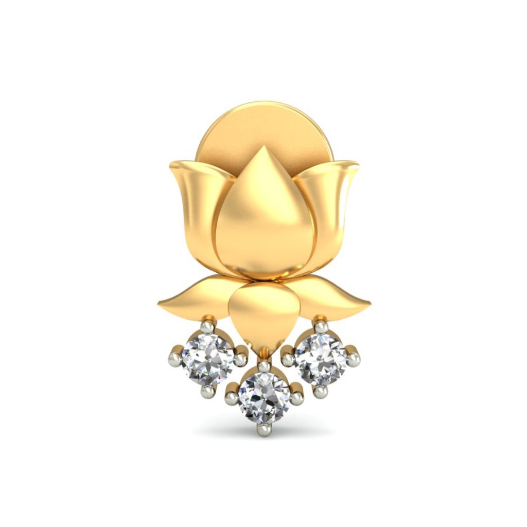 IGI Certified Natural Diamond 14/18K Fine Gold Earring Yellow Gold