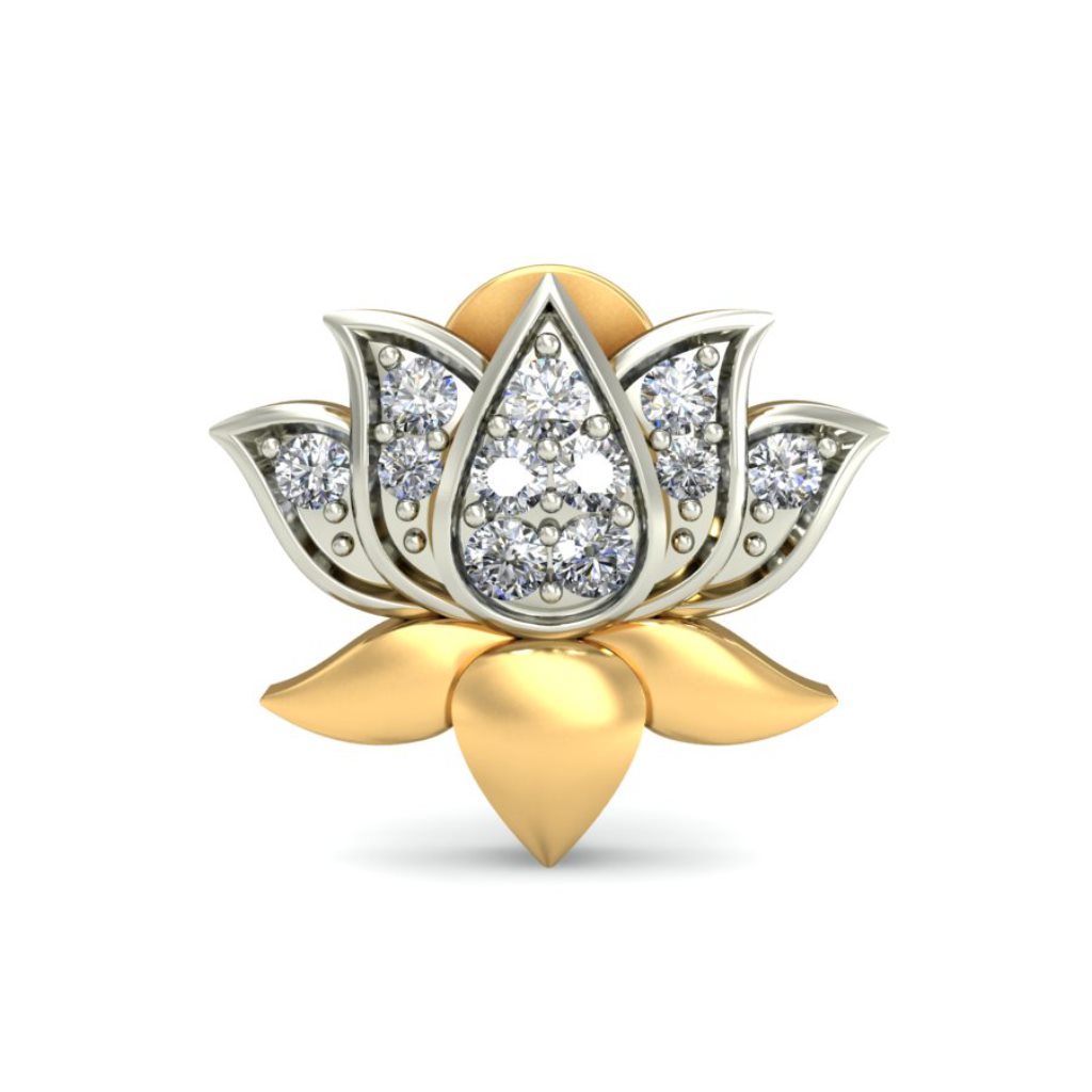 IGI Certified Natural Diamond 14/18K Fine Gold Earring White & Yellow Gold