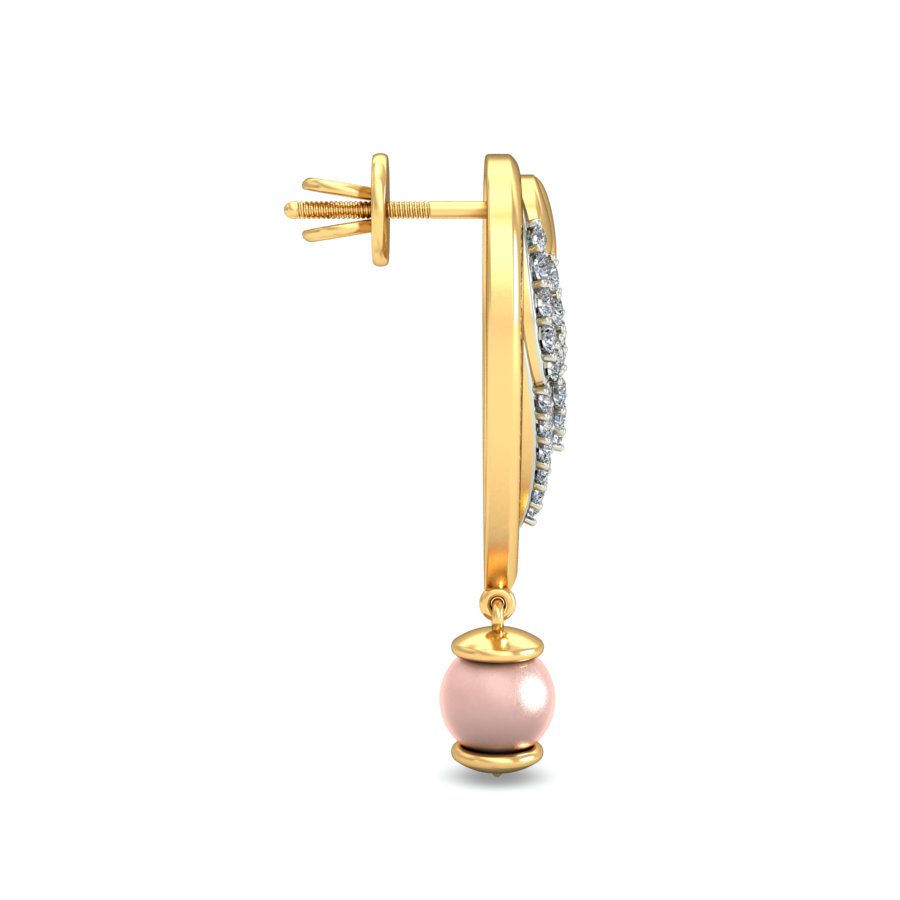 IGI Certified Natural Diamond 14/18K Fine Gold Earring White & Yellow Gold