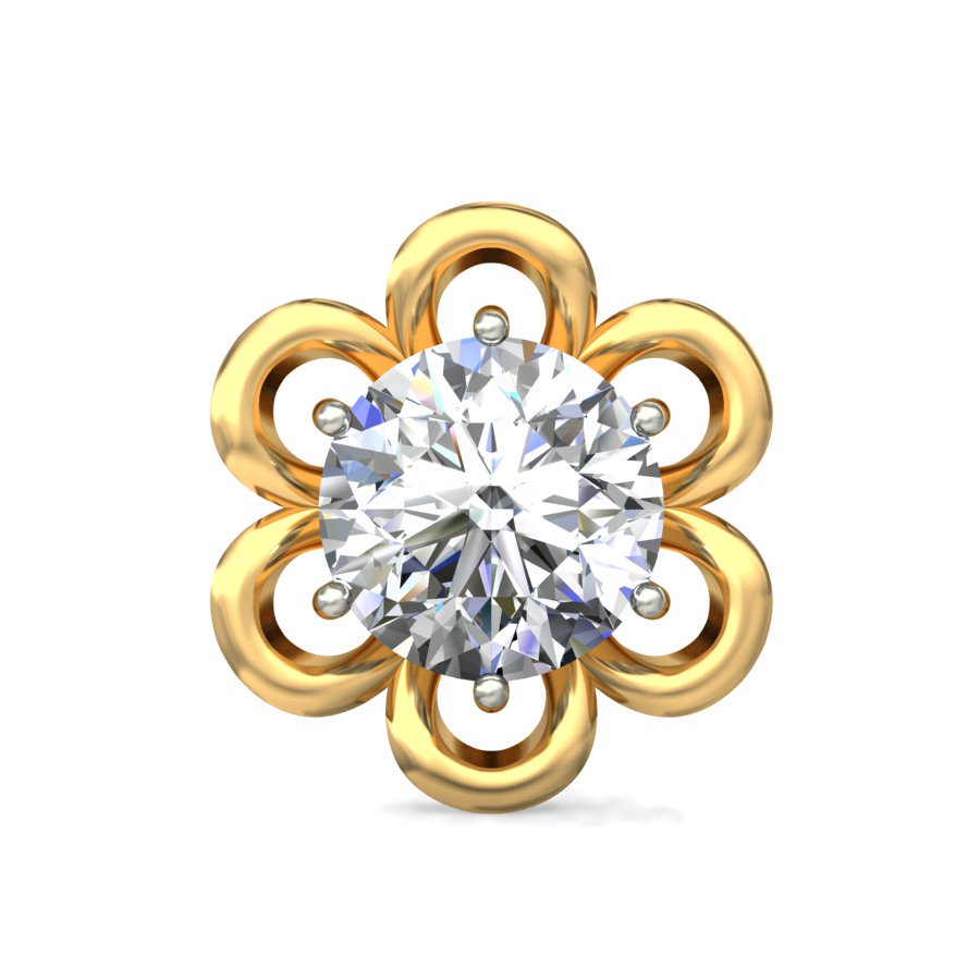 IGI Certified Natural Diamond 14/18K Fine Gold Earring White & Yellow Gold