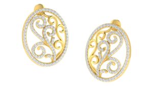 IGI Certified Natural Diamond 14/18K Fine Gold Earring Yellow Gold