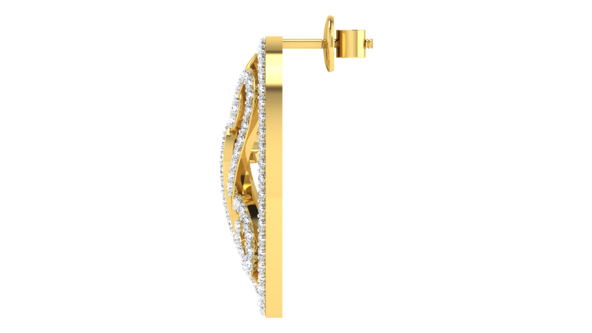 IGI Certified Natural Diamond 14/18K Fine Gold Earring Yellow Gold
