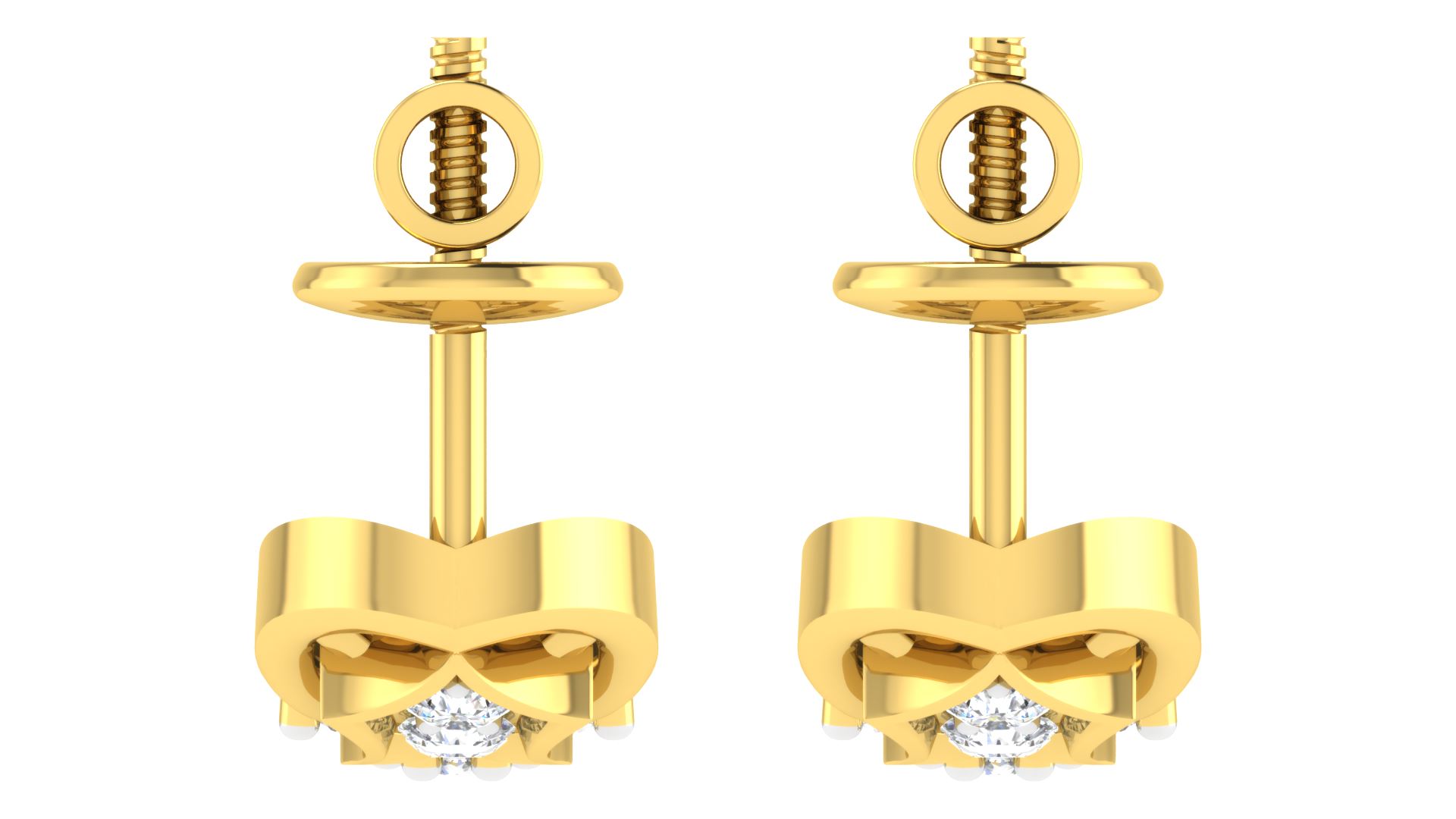 IGI Certified Natural Diamond 14/18K Fine Gold Earring Yellow Gold