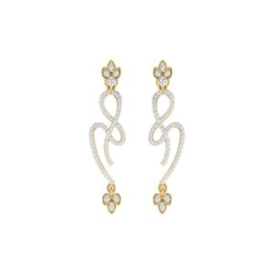 IGI Certified Natural Diamond 14/18K Fine Gold Earring White & Yellow Gold