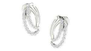 IGI Certified Natural Diamond 14/18K Fine Gold Earring White Gold