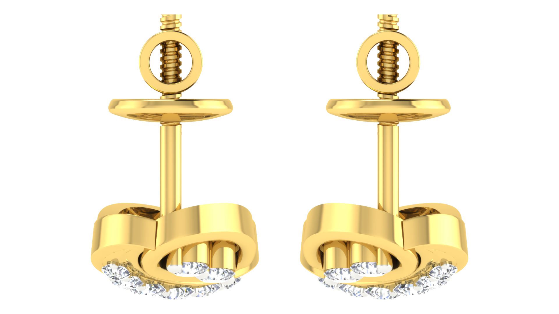 IGI Certified Natural Diamond 14/18K Fine Gold Earring Yellow Gold
