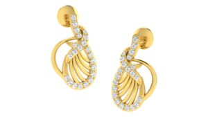 IGI Certified Natural Diamond 14/18K Fine Gold Earring Yellow Gold