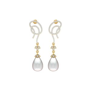 IGI Certified Natural Diamond 14/18K Fine Gold Earring White & Yellow Gold