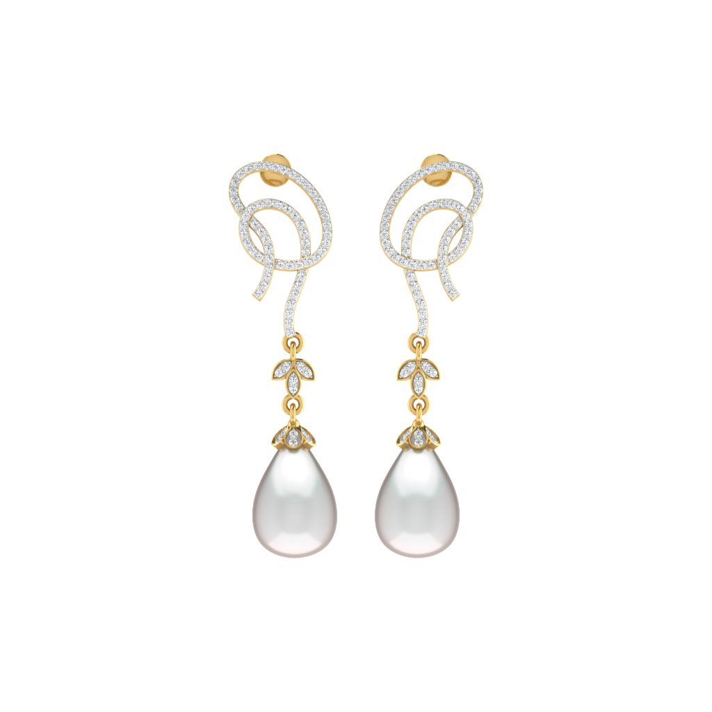 IGI Certified Natural Diamond 14/18K Fine Gold Earring White & Yellow Gold