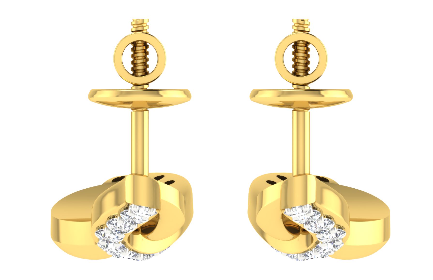 IGI Certified Natural Diamond 14/18K Fine Gold Earring Yellow Gold
