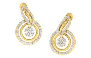 IGI Certified Natural Diamond 14/18K Fine Gold Earring Yellow Gold