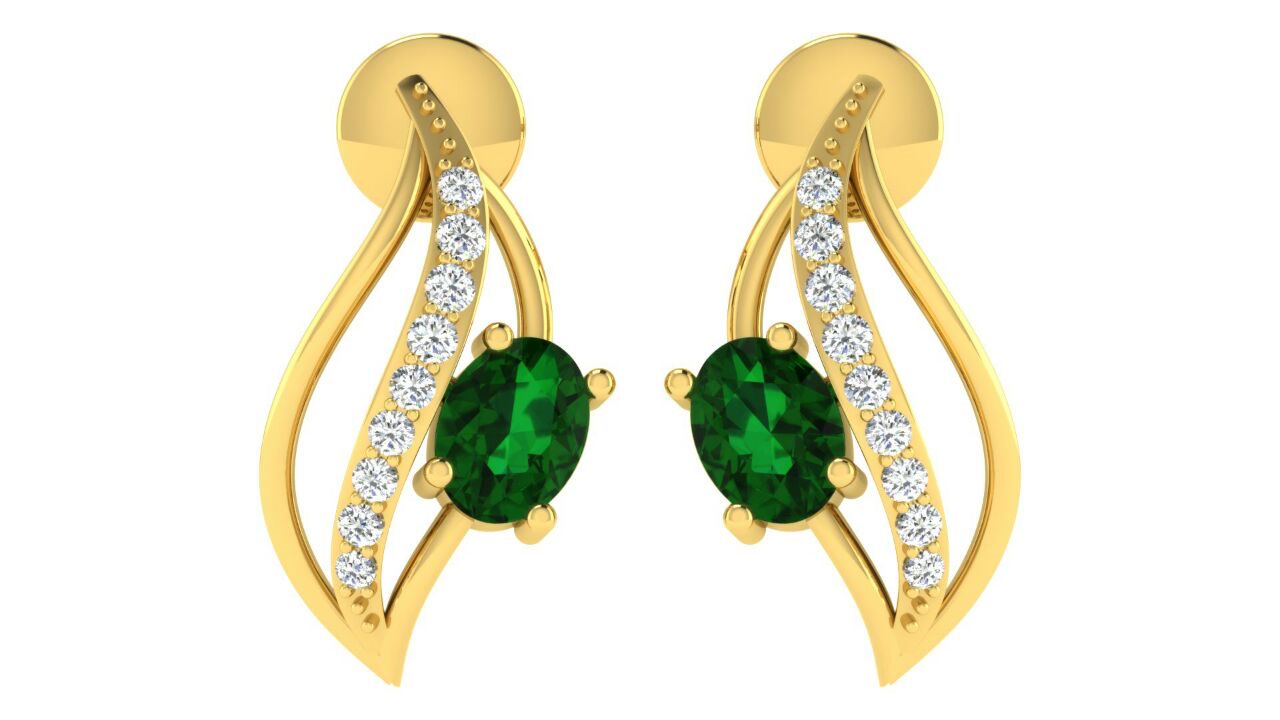 IGI Certified Natural Diamond 14/18K Fine Gold Earring Yellow Gold