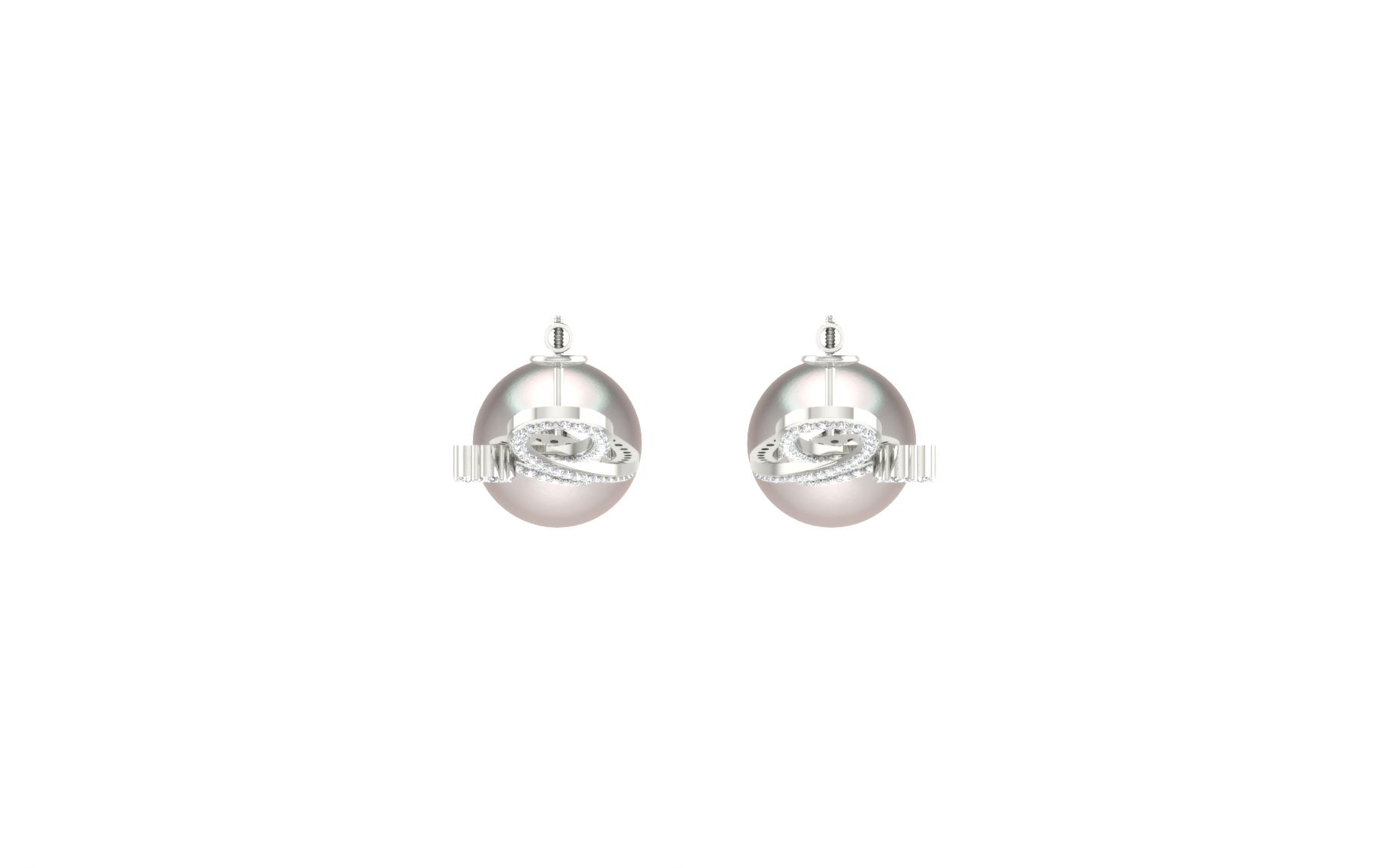 IGI Certified Natural Diamond 14/18K Fine Gold Earring White Gold