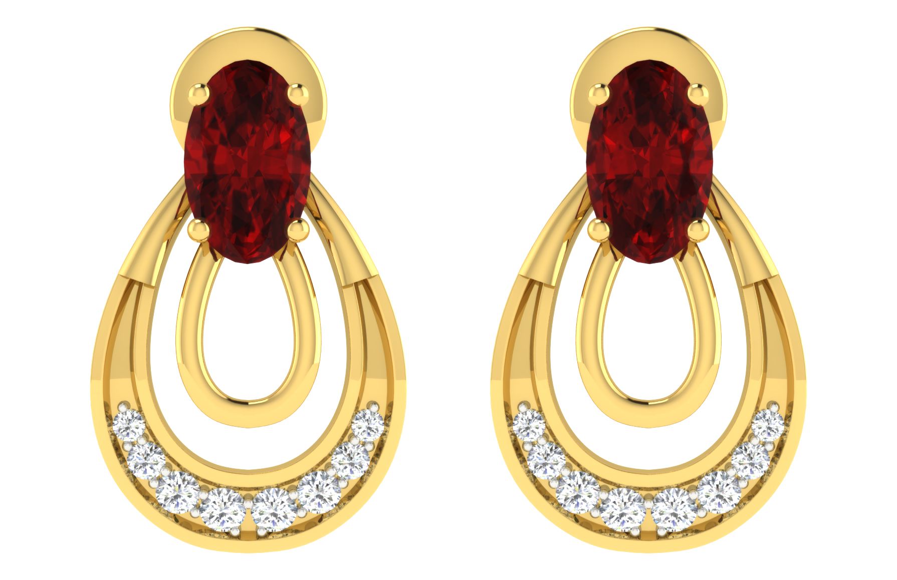 IGI Certified Natural Diamond 14/18K Fine Gold Earring Yellow Gold