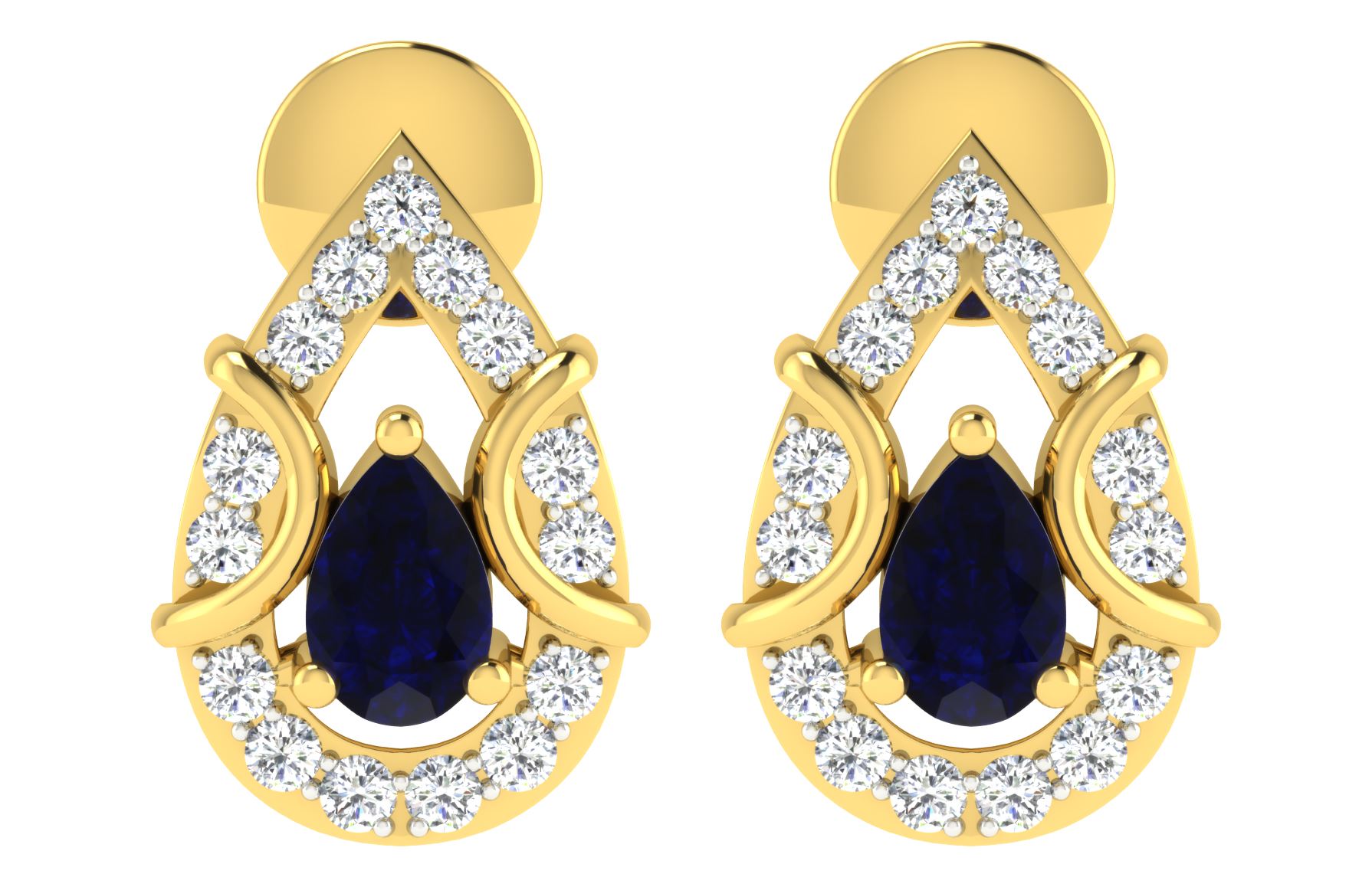 IGI Certified Natural Diamond 14/18K Fine Gold Earring Yellow Gold