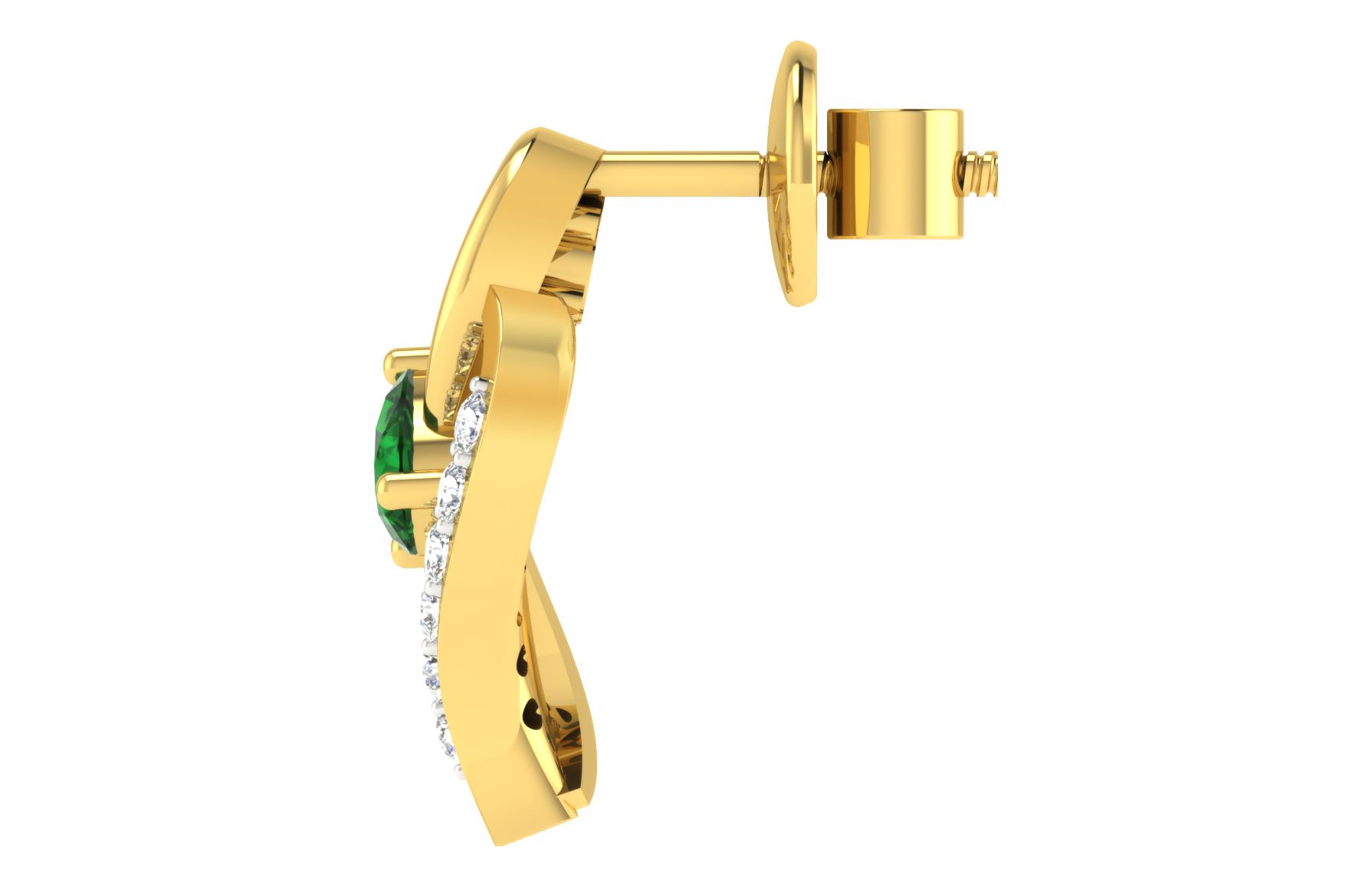 IGI Certified Natural Diamond 14/18K Fine Gold Earring Yellow Gold