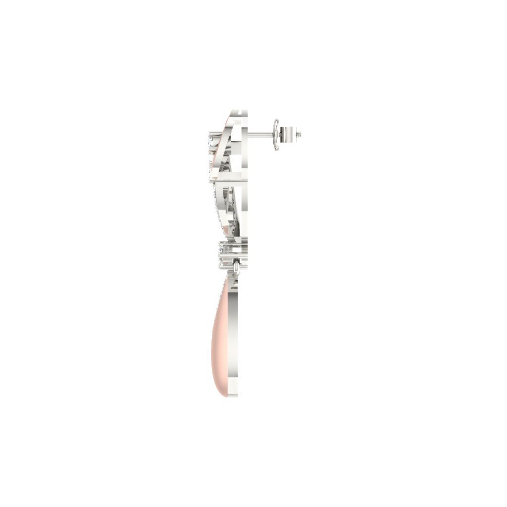 IGI Certified Natural Diamond 14/18K Fine Gold Earring Rose & White Gold