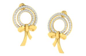 IGI Certified Natural Diamond 14/18K Fine Gold Earring Yellow Gold