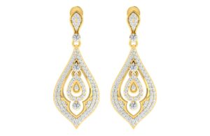 IGI Certified Natural Diamond 14/18K Fine Gold Earring Yellow Gold