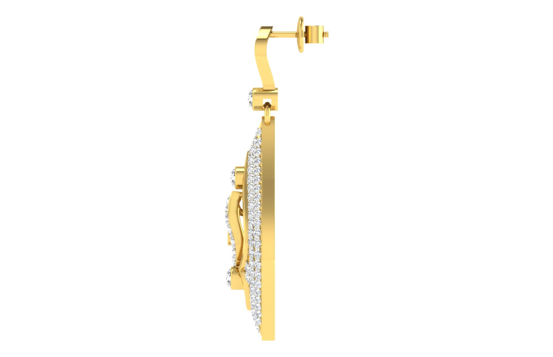 IGI Certified Natural Diamond 14/18K Fine Gold Earring Yellow Gold