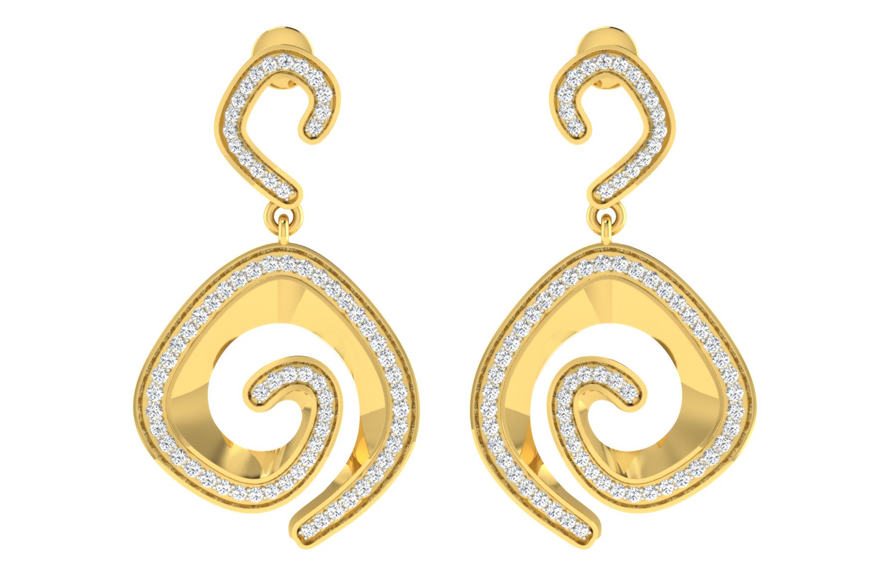 IGI Certified Natural Diamond 14/18K Fine Gold Earring Yellow Gold