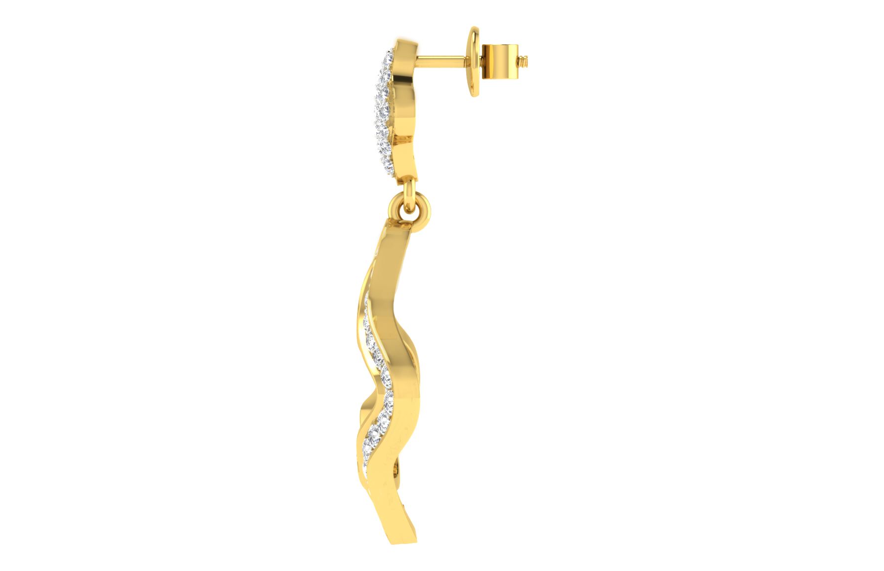 IGI Certified Natural Diamond 14/18K Fine Gold Earring Yellow Gold