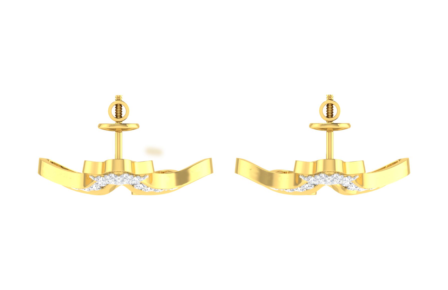 IGI Certified Natural Diamond 14/18K Fine Gold Earring Yellow Gold