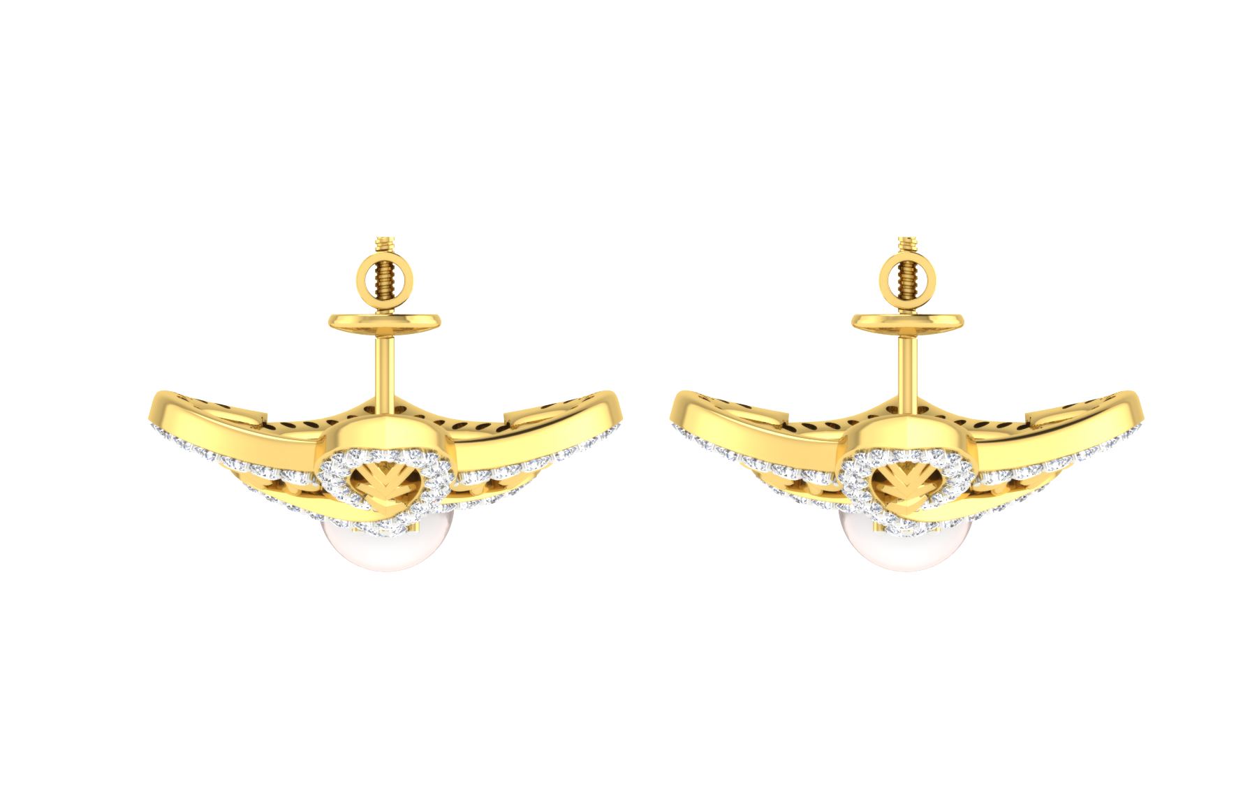 IGI Certified Natural Diamond 14/18K Fine Gold Earring Yellow Gold
