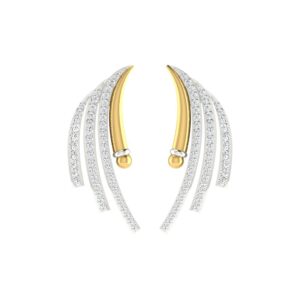 IGI Certified Natural Diamond 14/18K Fine Gold Earring White & Yellow Gold