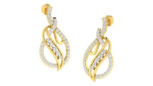 IGI Certified Natural Diamond 14/18K Fine Gold Earring Yellow Gold