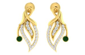 IGI Certified Natural Diamond 14/18K Fine Gold Earring Yellow Gold