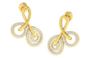 IGI Certified Natural Diamond 14/18K Fine Gold Earring Yellow Gold