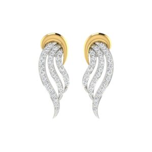 IGI Certified Natural Diamond 14/18K Fine Gold Earring White & Yellow Gold