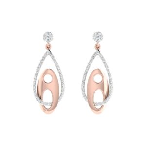 IGI Certified Natural Diamond 14/18K Fine Gold Earring Rose & White Gold