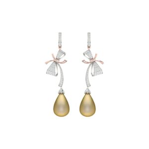IGI Certified Natural Diamond 14/18K Fine Gold Earring White & Yellow Gold