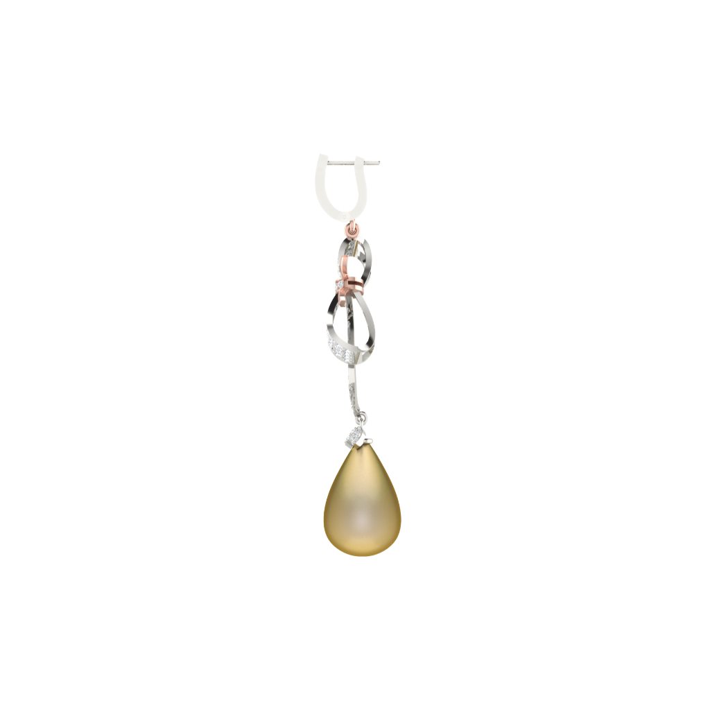 IGI Certified Natural Diamond 14/18K Fine Gold Earring White & Yellow Gold